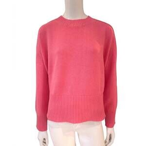 NEW CORTLAND PARK women's perfect day crew cashmere sweater in coral